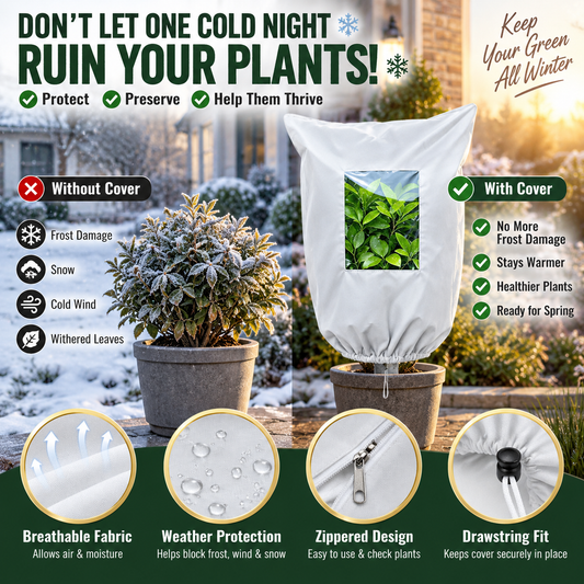 🛡️✨ 50% KORTING! Bescherm je planten vóór de eerste vorst! Deze herbruikbare winterhoes met rits en ademend materiaal houdt struiken, bomen en potplanten veilig – seizoen na seizoen!