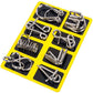 Metallische puzzelringen, acht sets blauw