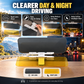 Universele HD anti-verblindingszonneklep – clip-on, dubbele lens (donker voor dag, geel voor nacht), opklapbaar, past op de meeste auto's, SUV's en pick-ups.