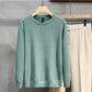 Effen gebreid basis shirt met ronde hals voor heren