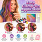 🌈✨ Tijdelijke haarkrijtset | 12 kleuren | Inclusief klemapplicators | Opbouwbaar & uitwasbaar | Geschikt voor lokken & highlights | 50% KORTING!