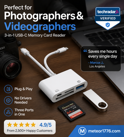 💾 Waarom foto's eerst naar een pc slepen? Deze compacte USB-C kaartlezer opent SD/TF en USB direct op je iPhone of Android – 480 Mbps. 50% KORTING!