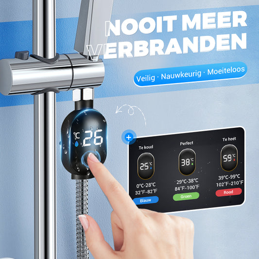 🌡️ Zie direct hoe warm je douche is – nooit meer te heet of te koud! 🚿