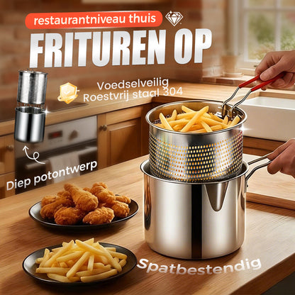 🔥🍳 50% KORTING! Eén pan die álles kan – frituren, bakken, koken, stoven. 304 RVS, onverwoestbaar, en je ruimt nooit meer 5 pannen tegelijk op!