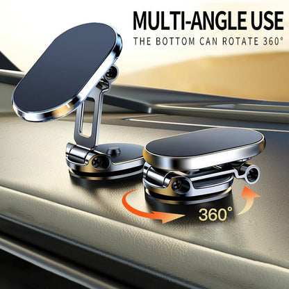 🚗 Opvouwbare metalen magnetische telefoonhouder voor in de auto📱 – 360° draaibaar, in hoek en hoogte verstelbare bevestiging voor op het dashboard, sterke magnetische hechting, compacte universele handsfree telefoonhouder voor in de auto