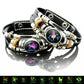 💥Laatste dag  koop 1 krijg 1 gratis☪️In het donker oplichtende leren armband met sterrenbeeld voor mannen en vrouwen (6,9/8,1 inch)♑️