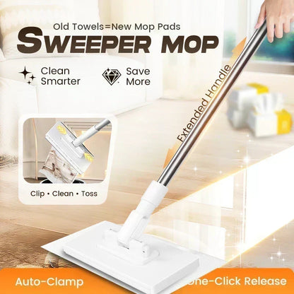 🧹💥 50% KORTING! Nooit meer vieze wegwerpdoekjes of een gammele steel! Deze platte mop met RVS steel en wasbare doeken maakt elke vloer in seconden schoon – eindeloos herbruikbaar!