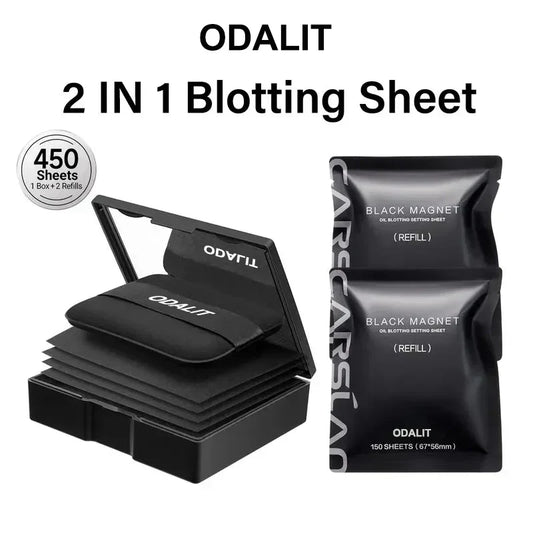 💝🔒 KOOP 1 KRIJG 1 GRATIS! Stop met het deppen van je voorhoofd met wc-papier! Dit magnetische matterende poedervel met ingebouwde spiegel absorbeert vet, matteert direct, en fixeert je make-up – altijd in je tas, altijd fris!
