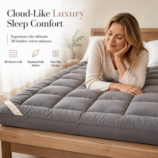 🛏️☁️ 50% KORTING! Nooit meer woelen op een hard matras! Deze quilted mattress topper met 3D-vulling voelt als een wolk – koel in de zomer, warm in de winter, blijft perfect liggen!