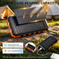 Draagbare powerbank op zonne-energie, oplader op zonne-energie met twee LED-zaklampen, powerbank voor op reis en kamperen