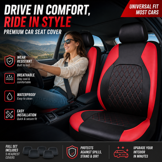 🚗👑 50% KORTING! Zwart, beige of grijs – deze universele kunstleren autostoelhoezen zitten als gegoten, zijn antislip, en maken van elke oude auto een luxe bolide. Makkelijk te monteren, makkelijker schoon te maken.