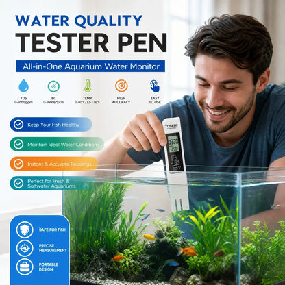 🤯 Waarom gokken op de kwaliteit van je drinkwater, aquarium of hydrocultuur? Eén tester meet TDS, EC en temperatuur tegelijk – snel, duidelijk en zonder lab.