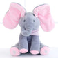 🐘💕 50% KORTING! Stop met het troosten van een huilende baby! Deze zingende kiekeboe-olifant beweegt zijn oren, zingt, en laat je kind brullen van het lachen – het perfecte cadeau.