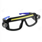 👓📏 Oplaadbare LED-hoofdlamp in brilmodel | 5 standen: COB hoog/laag & wit laser hoog/laag | Bewegingssensor | Waterdicht | USB | Incl. veiligheidsbril | 50% KORTING!