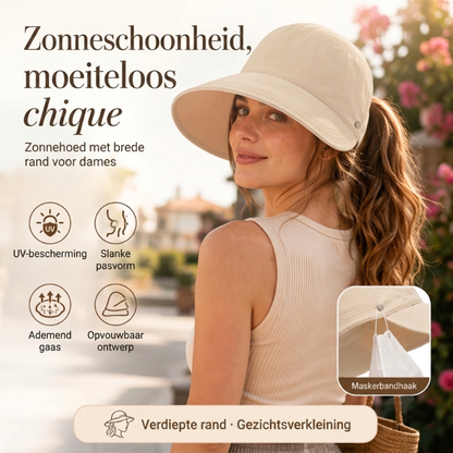 👒☀️ 50% KORTING! Alsof je een parasol opvouwt die aan je hoofd blijft plakken! UPF 50+, nekflap, en hij past in je handtas – nooit meer verbranden.