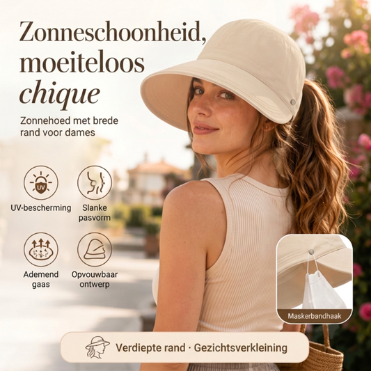 👒☀️ 50% KORTING! Alsof je een parasol opvouwt die aan je hoofd blijft plakken! UPF 50+, nekflap, en hij past in je handtas – nooit meer verbranden.