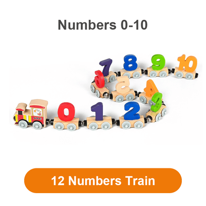 🔥Magnetische treinpuzzel met cijfers en letters, houten speelgoedauto