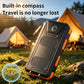 Draagbare powerbank op zonne-energie, oplader op zonne-energie met twee LED-zaklampen, powerbank voor op reis en kamperen