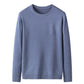 Effen gebreid basis shirt met ronde hals voor heren