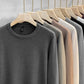 Effen gebreid basis shirt met ronde hals voor heren