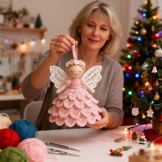 🎁 LAATSTE DAG UITVERKOOP 50% KORTING! 🧶 Haak Je Eigen Engel - Complete Handwerkset voor Vrede & Liefde!