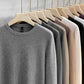 Effen gebreid basis shirt met ronde hals voor heren
