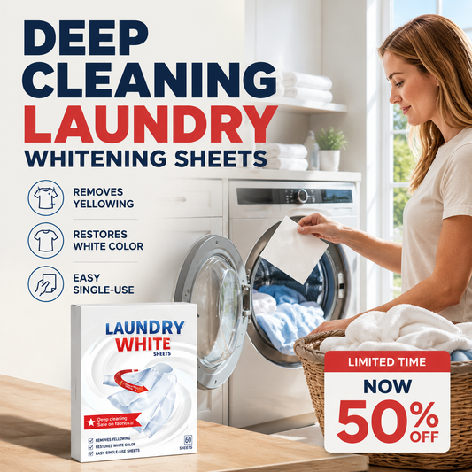 🔥✨ 50% KORTING! Van zweetvlekken tot vergeelde sokken: één doekje in de trommel, en je witte was komt eruit alsof hij net uit de winkel komt. Diep reinigend, zacht voor stoffen, en altijd perfect.