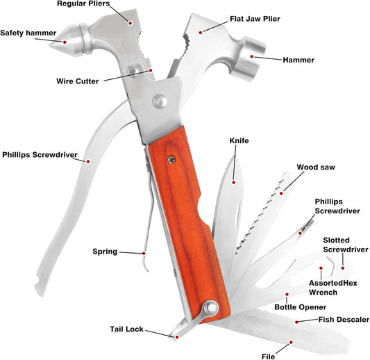 16-in-1 draagbare klauwhamer multitool