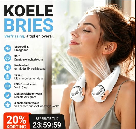 🤫🌬️ 50% KORTING! Geen herrie, geen gezweet, geen collega's die klagen. Deze ultrastille nek-airco blaast ijskoude lucht langs je gezicht en nek – alsof er een onzichtbare wolk van verkoeling om je heen hangt.