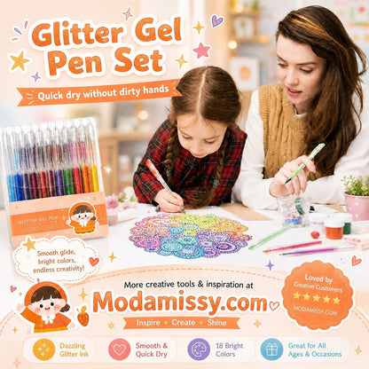 🎨💖 Stop met gewone pennen! Dé glitter gelpennen set met fijne punt en smudge-proof inkt – 8, 12 of 18 kleuren, soepel schrijven en prachtig kleuren. 50% KORTING!