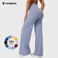 Hoge stretch broek met hoge taille en uitlopende pijpen voor dames