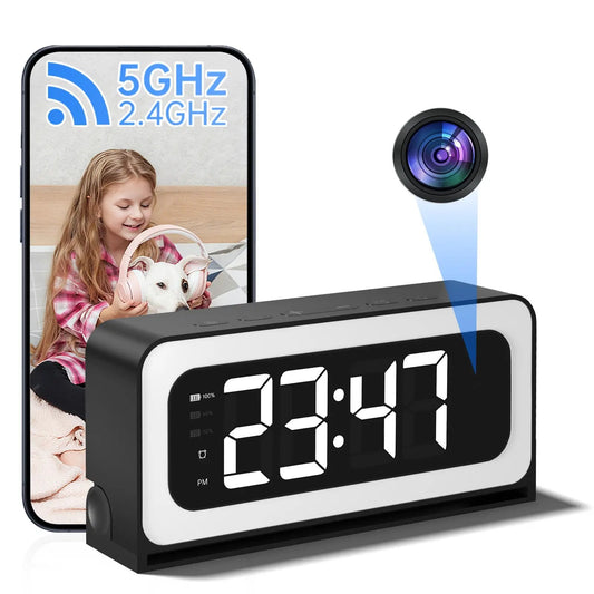 ⚡Topaanbieding: 49% KORTING🔥Slimme digitale klokcamera met dual-band wifi (5 GHz & 2,4 GHz) | Beveiligings- en realtime bewakingssysteem voor thuis