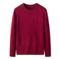 Effen gebreid basis shirt met ronde hals voor heren