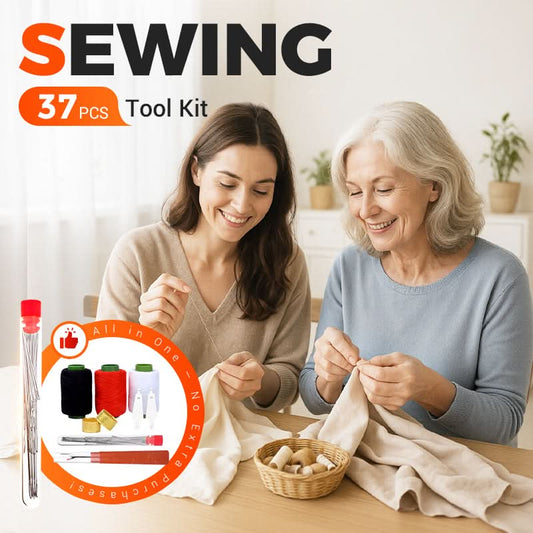 🧵🎁 50% KORTING! Nooit meer kleding weggooien door een losse naad of ontbrekende knoop! Deze 37-delige naaiset repareert alles direct – compleet, draagbaar en perfect cadeau voor elk huishouden!