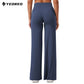 Hoge stretch broek met hoge taille en uitlopende pijpen voor dames