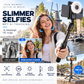📸 Waarom een cameraman als je selfiestick je gezicht volgt? 180 cm, 360° draaibaar, ingebouwde camera en 2 invullampen – perfecte solo-opnames.