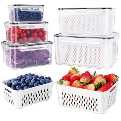 🍓✨ 3-delige set fruitbakjes – met uitneembaar vergiet, lekvrij en stapelbaar