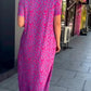 🔥50% KORTING🔥Diamond Neck Roze Paarse Bloemenprint Jurk