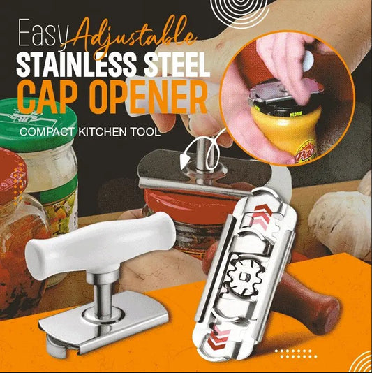 🔥 Laatste dag uitverkoop – 50% KORTING! 🔥 Eenvoudig verstelbare dekselopener van roestvrij staal – maakt elke pot moeiteloos open! 🫙✨