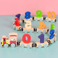 🔥Magnetische treinpuzzel met cijfers en letters, houten speelgoedauto