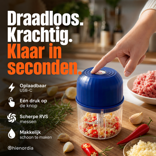 ⚡🚫 50% KORTING! Waarom een groot log apparaat pakken voor een handje peterselie? Deze draadloze mini-voedselhakker is de enige die je nodig hebt: USB-oplaadbaar, messcherp, en hij past in je broekzak!