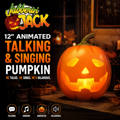 🎁Laagste prijs ooit📢KOOP 2, GRATIS VERZENDING⏰Jabberin' Jack: geanimeerde, pratende en zingende pompoen