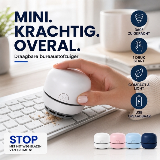 🖥️🔋 50% KORTING! Van toetsenbord tot autostoel: deze draadloze mini-stofzuiger met USB-oplaadfunctie en ingebouwde borstel zuigt élk stofje weg. Klein, stil, en altijd klaar.