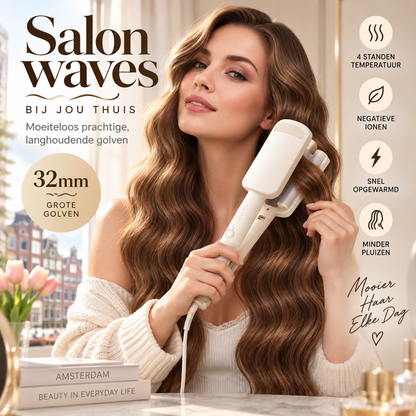 ✨💇‍♀️ TIJDELIJK 50% KORTING! 32mm krultang voor grote, veerkrachtige krullen – 4 warmtestanden & negatieve ionen voor salonkwaliteit thuis!