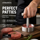 🥩🔪 Steakpers ronde burgervorm | 304 RVS, antiaanbak | Eén druk, perfecte patty | Vaatwasserbestendig | 13,2x17,5x9 cm, 364 g | 50% KORTING!