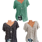 🌞Fris De Lente In Met 50% Korting!🌸 Dames korte mouwen blouse met voorjaarsbloemenprint: V-hals & losvallende pasvorm – Ademend, kreukvrij & flatteus voor lente & zomer