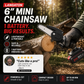 🌲🔋 50% KORTING! Zaag door 30cm dikke stammen met deze 6-inch mini-kettingzaag – 2 accu's, 2580W vermogen, borstelloze motor, automatische kettingsmering. Licht, sterk en snoerloos!