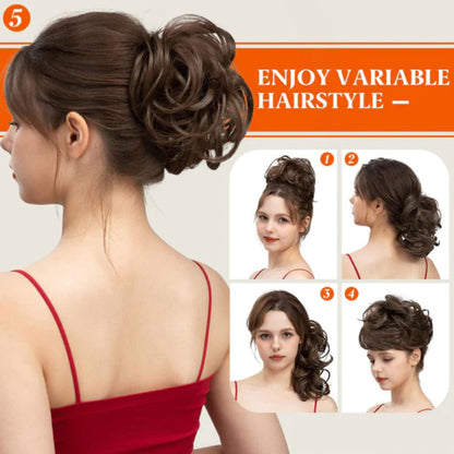 💇‍♀️ Waarom zou je nog ingewikkeld vlechten? Deze clip-in knot met zij kam geeft je direct een nonchalante, chique look – stevig vast, de hele dag.