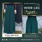 Comfortabele & huidvriendelijke geplooide broek met wijde pijpen