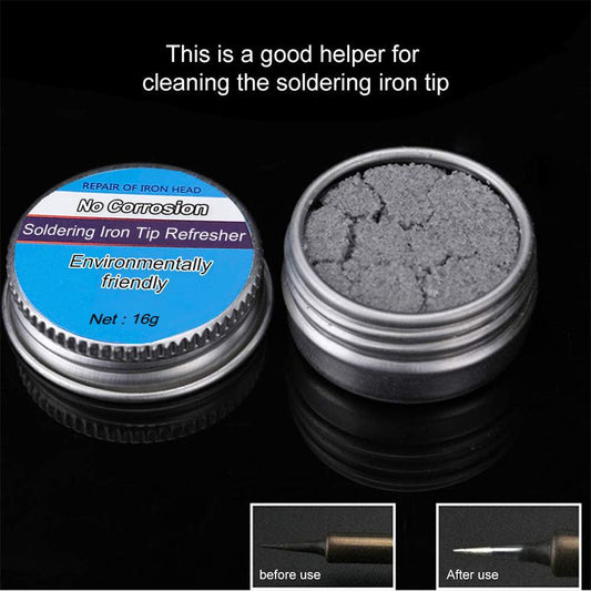 🔧💎 50% KORTING! Warm maken, erin draaien, en je punt is weer glanzend schoon. Geschikt voor elke soldeerbout, geen gereedschap nodig – alleen deze pot, en je laswerk blijft haarscherp.